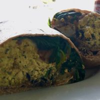 breakfast burrito sub tofu scramble at Wildflower Cafe and Bakery in Arcata