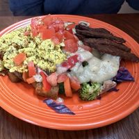 Wildflower potatoes with tempeh bacon  at Wildflower Cafe and Bakery in Arcata