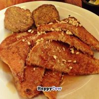 Vegan French Toast with Tofu Sausage at Wildflower Cafe and Bakery in Arcata