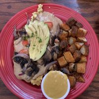 Marvelous muffin veganized with tofu scramble and V-cheese at Wildflower Cafe and Bakery in Arcata