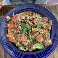 Peanut noodle dish at Wildflower Cafe and Bakery in Arcata