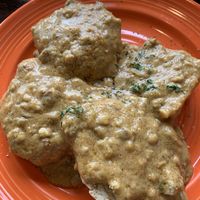 Possibly the best biscuits and gravy we’ve ever had! at Wildflower Cafe and Bakery in Arcata