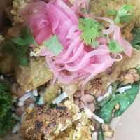 Vegan chilaquiles at Wildflower Cafe and Bakery in Arcata