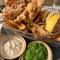 Vegan banana blossom and chips at Racks in Bristol