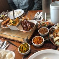 Vegan rijsttafel for three at Restaurant Indonesia in Napier
