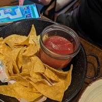 Chip and salsa....very mild at La Quattro in Whanganui