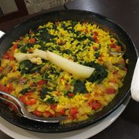 Vegetarian paella at Candela Cafe Bar in Santiago De Compostela