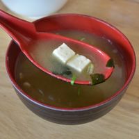 Miso soup included in lunch special at Cha-Ya in Berkeley