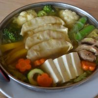 Taku-Sui (vegetables , potstickers, glass noodles) - included in lunch special at Cha-Ya in Berkeley