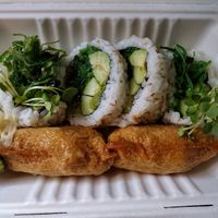 Vegan roll and Inari. Yum yum at Cha-Ya in Berkeley