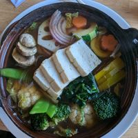 Terrible taste, a sukiyaki soup. at Cha-Ya in Berkeley