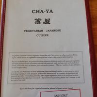 Menu 1 of 4 at Cha-Ya in Berkeley