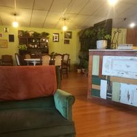 Cosy upstairs area with lots of plants and comfy furniturr at Munch in Palmerston North