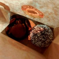 Chocolate ball and caramel, pecan brownie at Espresso House - Oslo S Flytogterminalen in Oslo