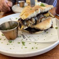 Sweet & Salty Panini (sub aioli with pesto)  at Café Del Mar in Bocas Del Toro