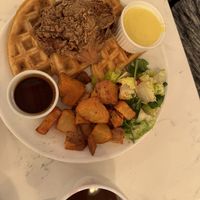 Vegan Chik’n and Waffles   at Community Restaurant in Oakville