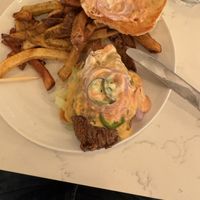 Vegan Chik’n Burger and Fries   at Community Restaurant in Oakville