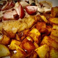 Vegan banoffee pancakes  at Community Restaurant in Oakville