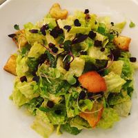 Ceasar salad with tempeh bacon! 
Best vegan 🌱 Caesar salad I’ve had!!  at Community Restaurant in Oakville