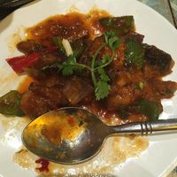 Mushroom in sweet and sour sauce starter at Chutnify in Lisbon