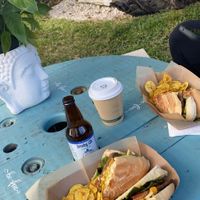 Pan con bistec and awesome vibes! at Aguacate in Miami