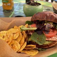 Avocado burger at Aguacate in Miami