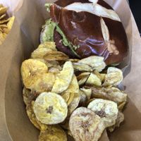 Guac burger without tomato n lettuce   at Aguacate in Miami