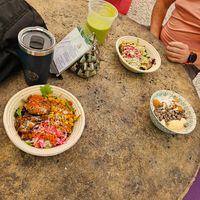 2 different orders of the Super Bowl and a Oatmeal Cream Pie smoothie bowl at Aguacate in Miami