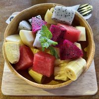 Fruit salad (without yogurt), $2.75  at Brother Bong in Siem Reap