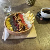 Chocolate smoothie bowl + americano  at Brother Bong in Siem Reap