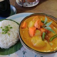 Khmer curry made vegan for me at Brother Bong in Siem Reap