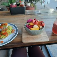 Vegan avocado toast, fruit salad and watermelon and lime blend at Brother Bong in Siem Reap