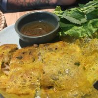 Pancake with sprouts and veg at Sadhu in Hanoi