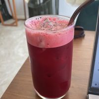 Beet Orange juice - Cerebro  at Yerbabuena in Bacalar