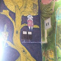 Very nice walls inside the restaurant at Yerbabuena in Bacalar