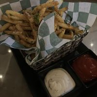 Vegan Truffle Parmesan Fries appetizer. Too garlicky. at CRAVE in Edina