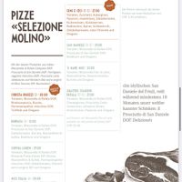 Menue at Molino Pizzeria Ristorante - Stauffacherstrasse in Zurich