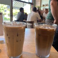 Oat milk lattes   at Sally Loo's Wholesome Cafe in San Luis Obispo
