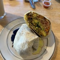Vegan breakfast burrito (no soyrizo, sub avocado bc they were out)  at Sally Loo's Wholesome Cafe in San Luis Obispo