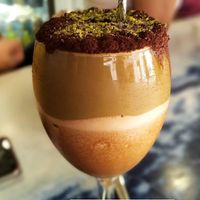 Iced coffee with pistachio cream at Caffè Berry in Sliema