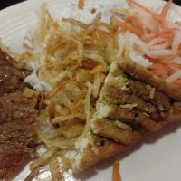 Vegan #5 - a tasty tofu variety with rice and veggies at Lam's Vietnamese Restaurant in Sioux Falls