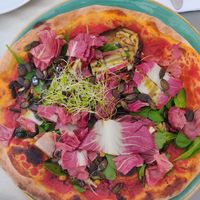 Vegan pizza at Molino Pizzeria Ristorante in Geneva