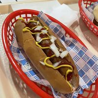 Classic hotdog  at Lord of the Fries - King St in Melbourne
