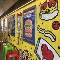 cool interior at Lord of the Fries - King St in Melbourne