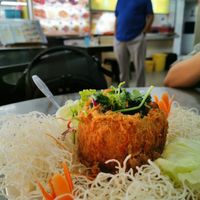 Love love love the yam ring. Perfect crispy outer fluffy inside. The filling is also generous  at Lin Lin Vegetarian Delight 霖霖素食 in East Singapore