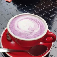 Sweet potato latte at The Mossy Forest Cafe in Tanah Rata