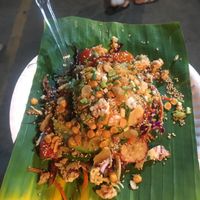 Tea leaf salad with avocado- delicious  at Kwenski's - Food Stall in Pai