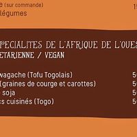 Some of the vegan options at Djinkoume House in Dakar