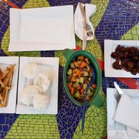 Some of the vegan dishes offered. at Djinkoume House in Dakar