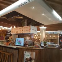 Veggie burger in food court at Veggie Burger by Biocenter in Barcelona